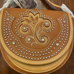 Montana West Tan and Brown Crossbody Bag